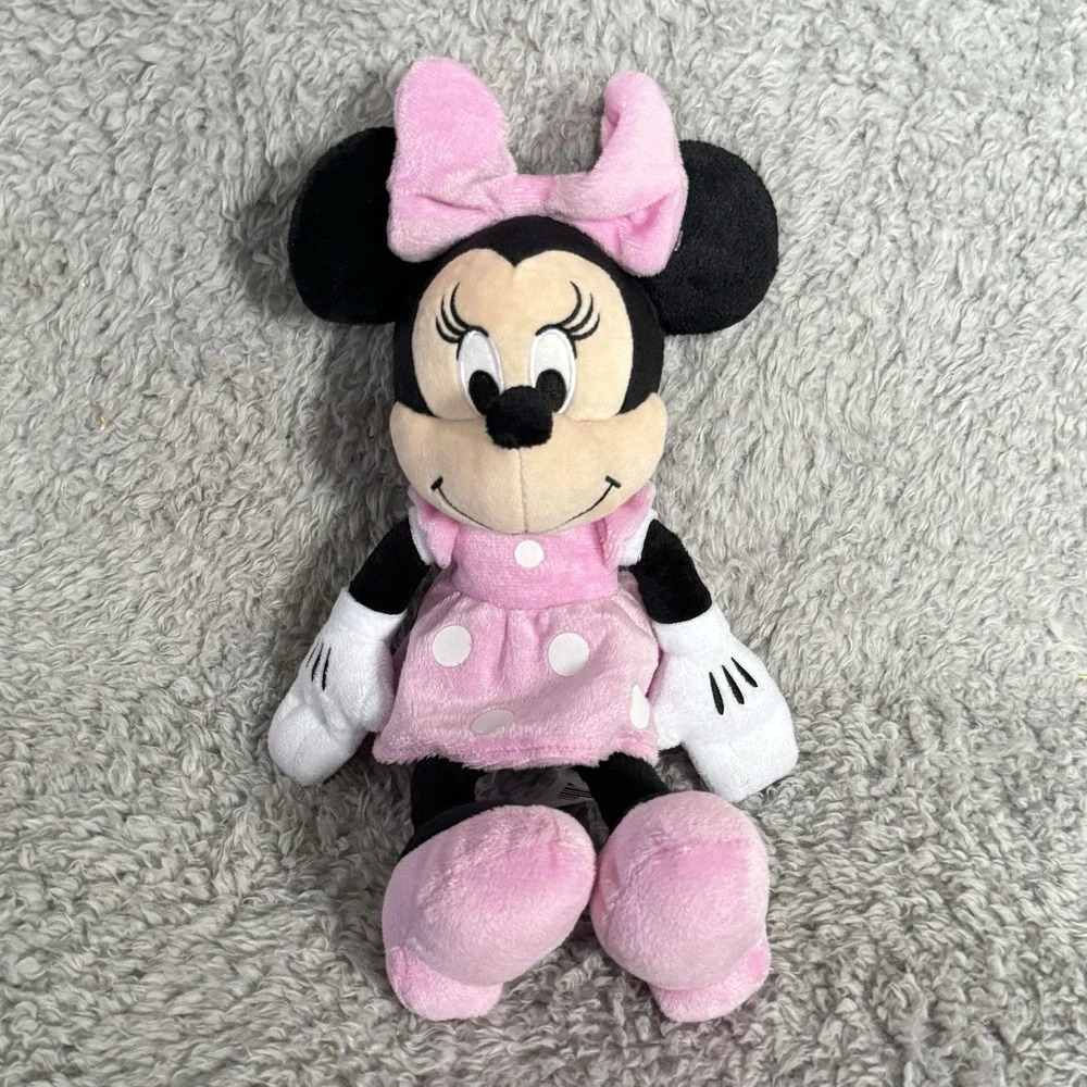 Disney Minnie Mouse Clubhouse Plush Stuffed Animal Toy Pink Polka Dot Dress